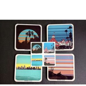 4 Coaster Set Jon Savage Contemporary Art San Diego 3-3/4"